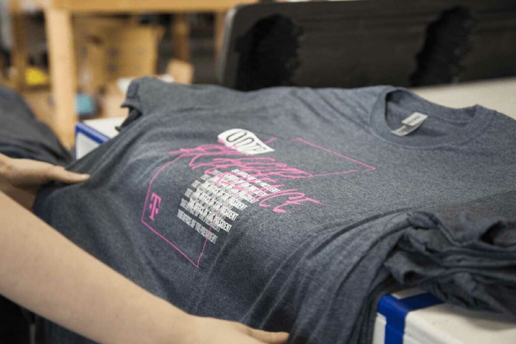 grey t-shirt with a design made for t-mobile