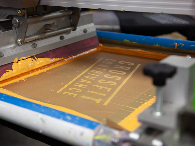 screen printer with ink and design